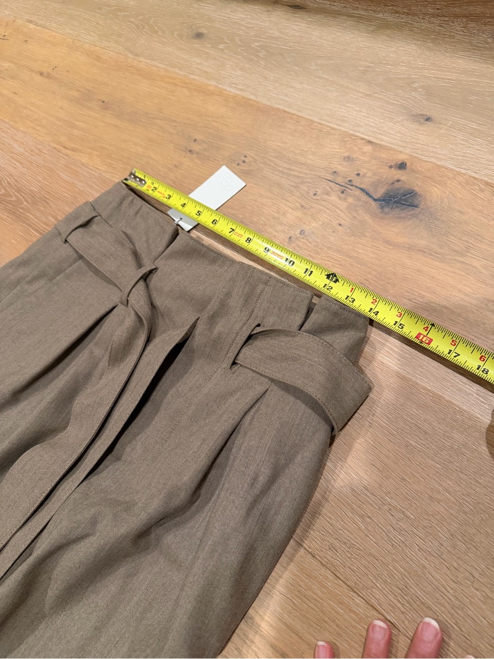 COS Belted Wool Trousers Tan Lightweight Size 6 NWT! - Picture 10 of 13